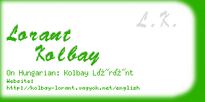 lorant kolbay business card